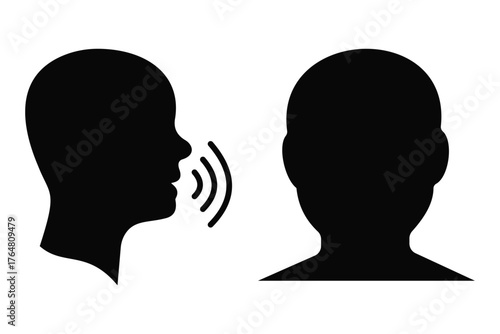 People Talking and Communication Icon Set – Vector Illustration of Conversation, Chat, and Dialogue Symbols 
in Flat and Outline Styles for Business, UI, and UX Design