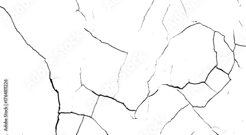 Decayed Surface Texture with Broken Patterns. Grunge Crack Line with Ink Drips