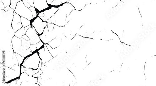 Crack Line with Grungy Ink Spill. Grunge Crack Line with Ink Drips