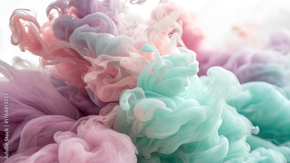 Fototapeta premium Fluid Ink Motion Pastel Abstract