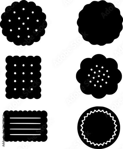Biscuit vector illustration, silhouette version