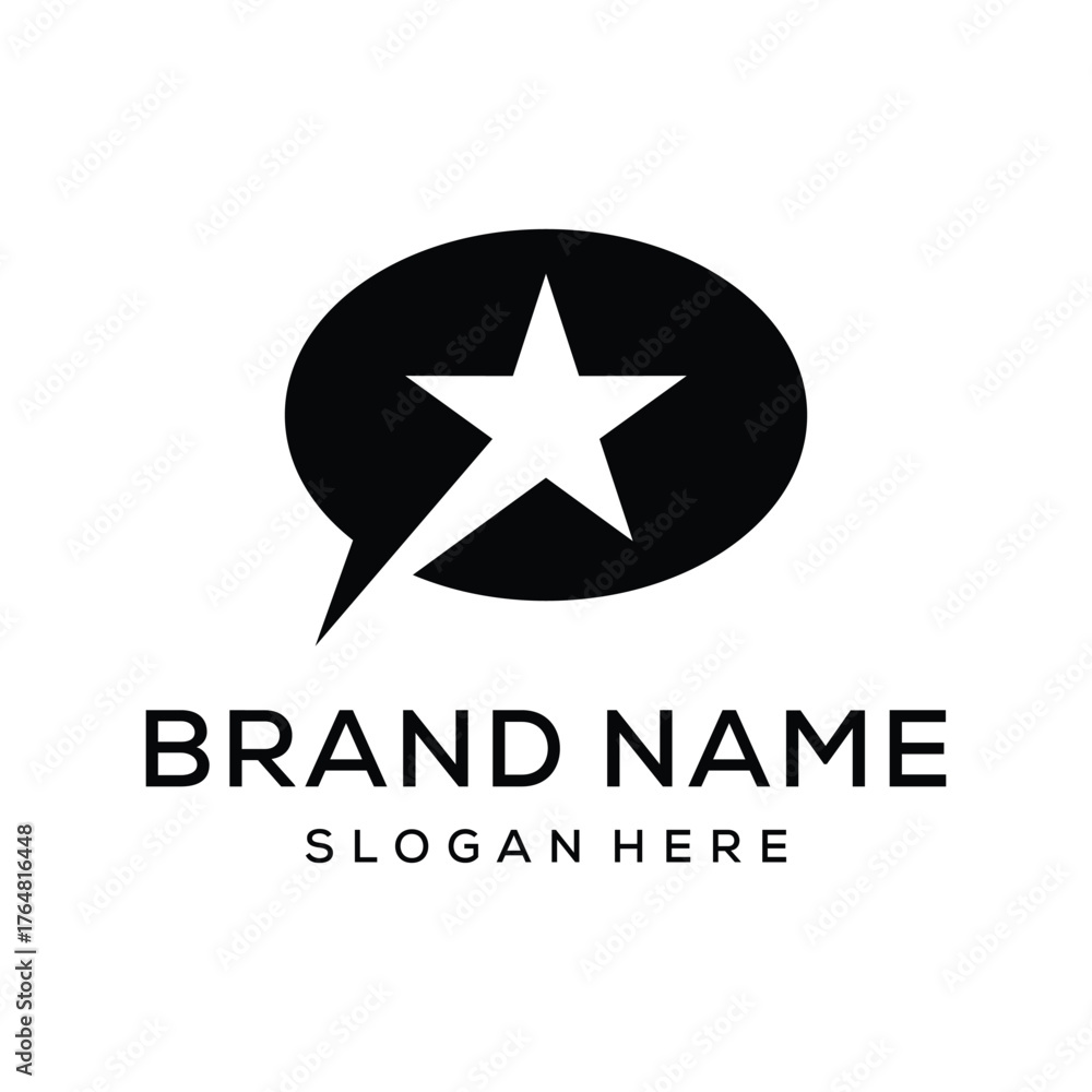 Obraz premium speech bubble and star logo design