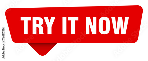 try it now red sticker isolated on transpatent background. try it now sign