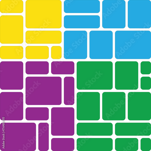 Colorful Geometric Mosaic Abstract Vector Illustration