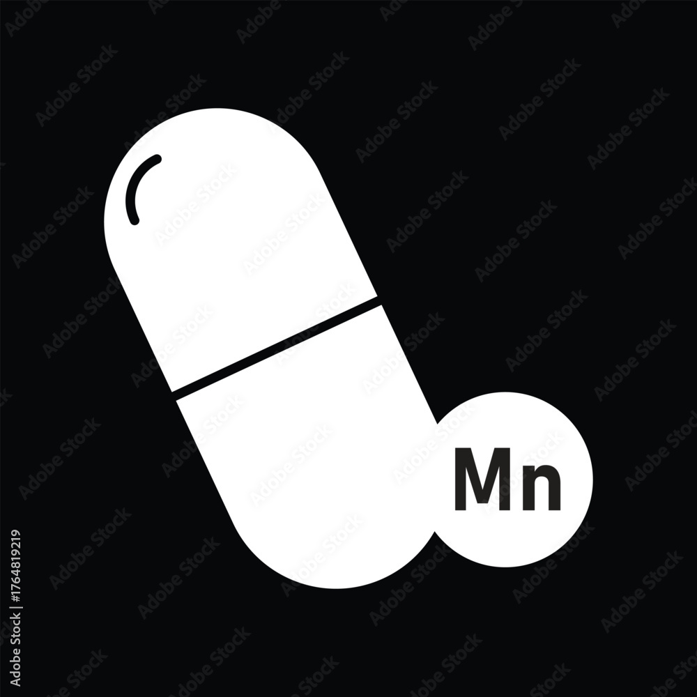 Fototapeta premium Icon of a Black Capsule Pill Representing Medication and Health Treatment in a Minimalist Design