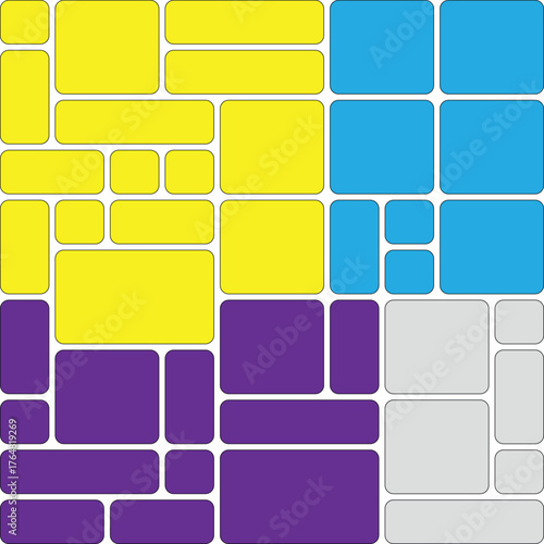Abstract Rectangular Blocks Composition