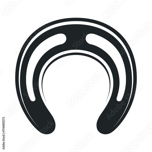Creative black horseshoe vector icon design suitable for various projects related to luck and horse riding activities