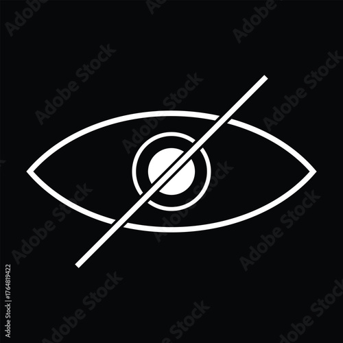 Hide and show password icons. Flat and linear. Different vector eye icons