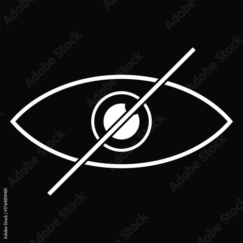 Hide and show password icons. Flat and linear. Different vector eye icons