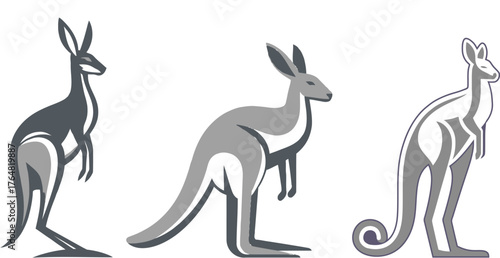 Kangaroo Vector Illustration – Modern Animal Silhouette Design