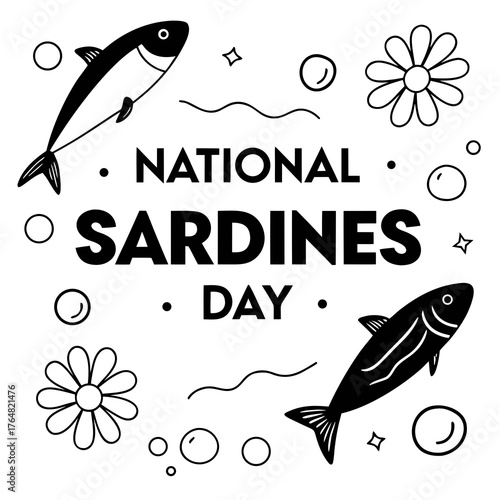 NATIONAL SARDINES DAY vector illustration