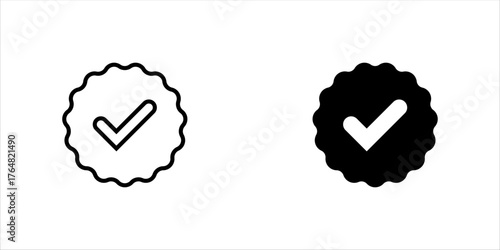 Vector illustration of a set of approved or certified medal icons in a flat style with a modern design. Icons are editable, eps 10