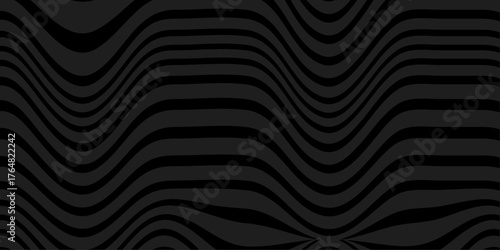 Abstract background in black and gray with wavy lines pattern. wavy lines pattern vector background. line optical illusion texture background. Striped abstract psychedelic pattern. social networks. 