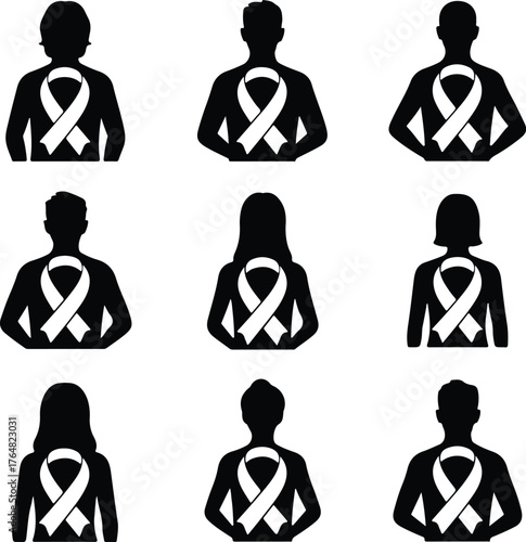 Diverse silhouettes representing awareness and support for various causes