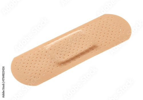 Adhesive bandage isolated on transparent background, first aid plaster for wound care and protection, PNG