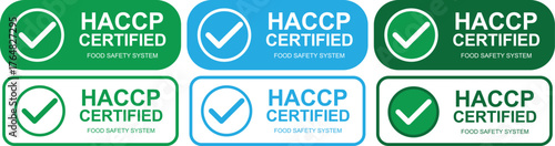 HACCP Certified Food Safety System Labels with Check Mark Symbol