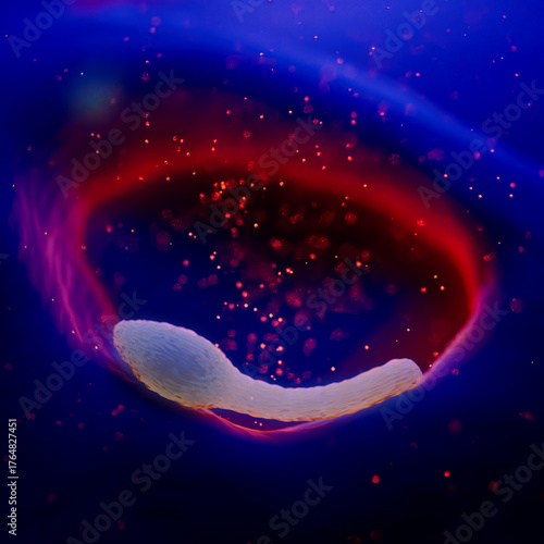 Clostridium Tetani Bacterium Microscopic 3D Render