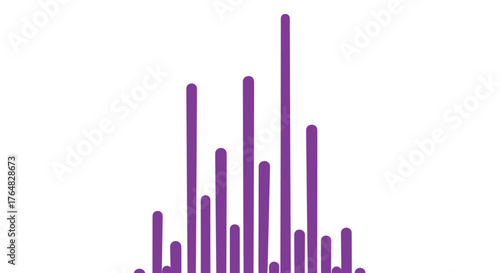 Dynamic purple bar chart visually representing growth and data trends in a modern, clean design perfect for business analytics and finance presentations.
