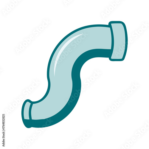 Curved Plumbing Pipe Icon for Web and Graphic Design