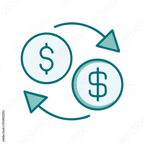 Currency Exchange Arrows Icon for Web and Graphic Design