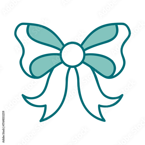 Elegant Outline Bow with Tails Icon for Web and Graphic Design