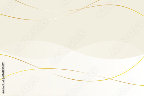 ベージュと金色ラインの華やかな背景素材	
