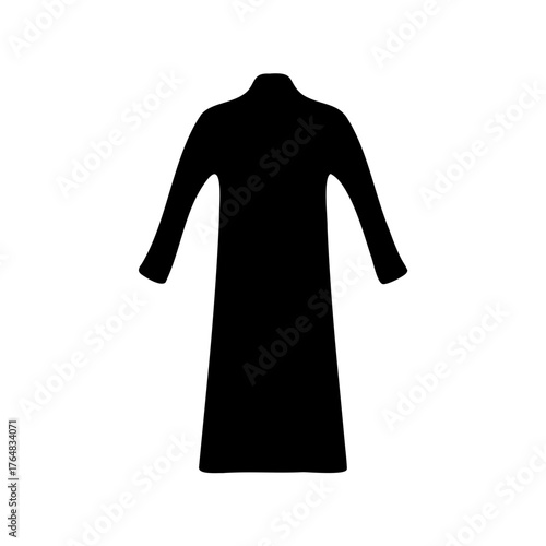 Monochromatic illustration of a silhouette clothing garment with long sleeves