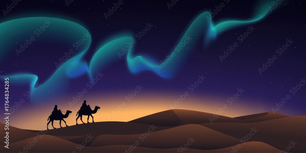 Fototapeta premium Isra Miraj banner design background