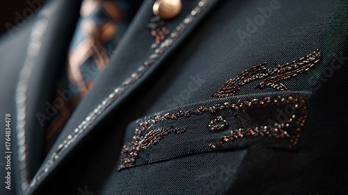 Wallpaper Mural French tailored blazer with Japanese sashiko embroidery details Torontodigital.ca