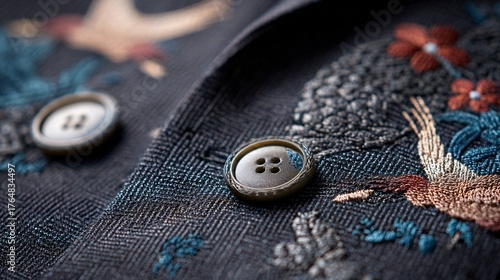 Wallpaper Mural French tailored blazer with Japanese sashiko embroidery details Torontodigital.ca