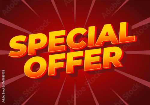A vibrant graphic featuring bold, three dimensional text that reads SPECIAL OFFER in bright yellow