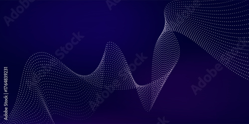 Purple background with many glowing particles. wave glow design simple art good nice illustrations vector curve