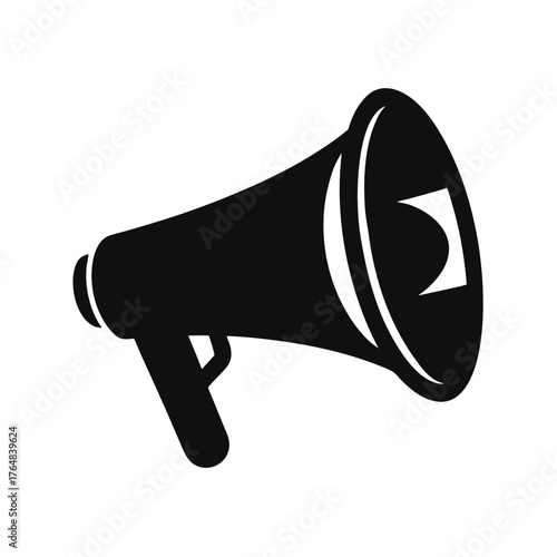 Minimal loudspeaker silhouette vector clean sound amplification audio technology icon design