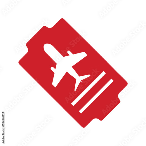 Simple airline ticket silhouette vector travel aviation flight icon illustration with white background