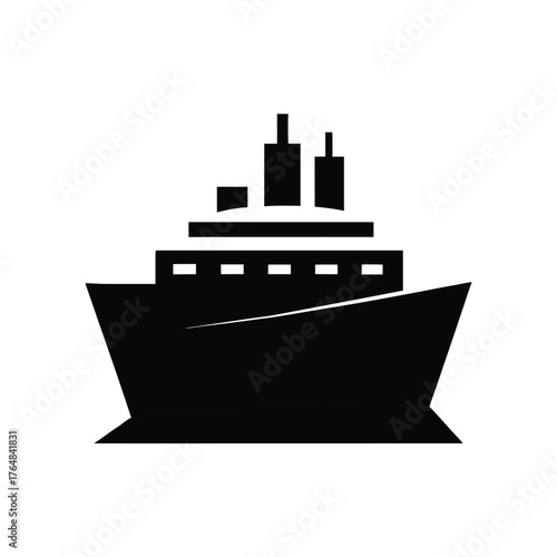 Minimal titanic ship silhouette vector clean classic ocean liner maritime vessel nautical vector
