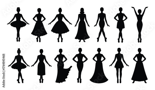 Fashion Girl Silhouettes Set