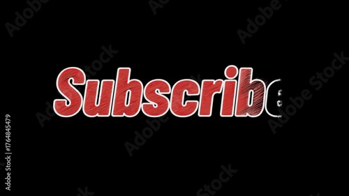Subscribe Text Animation With Alpha Channel