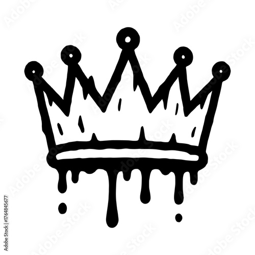 crown illustration with dripping ink effect