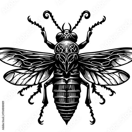 vector illustration of a wasp