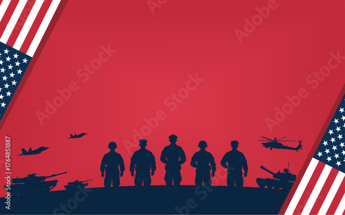 Honoring Veterans Day 2025 background Template. Veterans Day Background template Design with copy space. Honoring all who served. Greeting Card Banner, Poster, Vector Illustration.