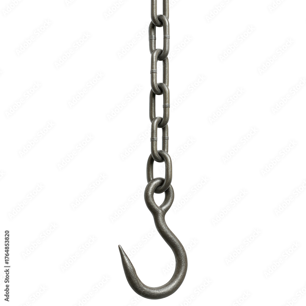 Obraz premium Hanging Butcher Meat Hook Chain