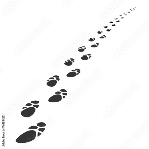 Footprints receding into the distance