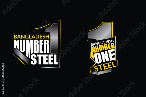 Number one steel vector mnemonic design