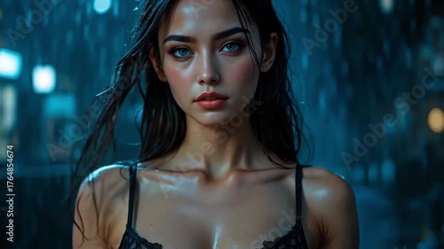 The girl is sitting on the table.