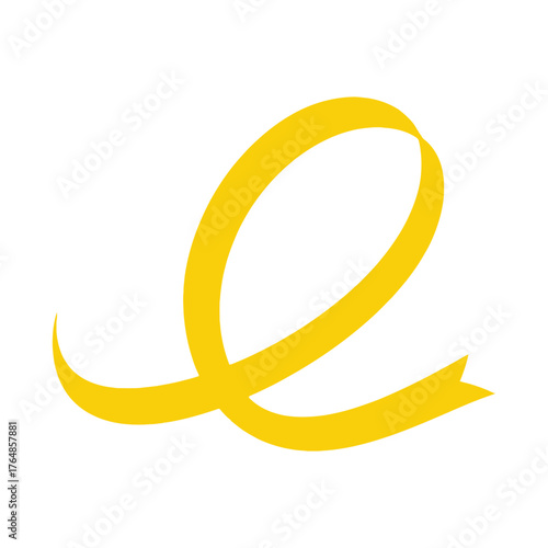 Bright yellow awareness ribbon symbol for support and hope against illness or cause