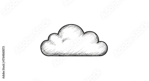 Hand-drawn sketched cloud design for creative projects