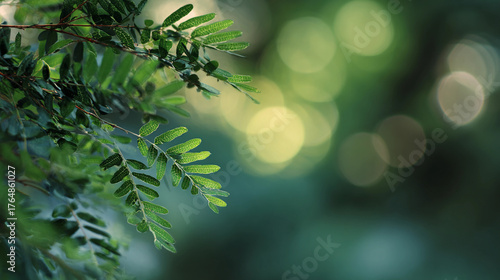 natural green bokeh bakcground with text space 