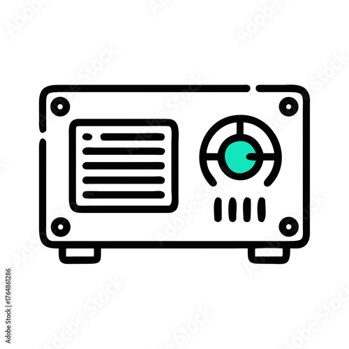 Mini PC setup, machine, cooling station etc Illustration vector in transparent background