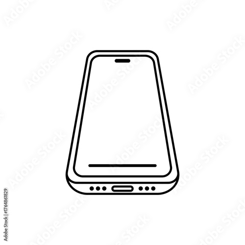 smartphone icon, simple flat style, vector illustration, symbol, pictogram design logo template, for ui or ux isolated on white for mobile app, editable