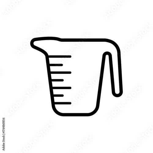 measuring cup icon, simple flat style, vector illustration, symbol, pictogram design logo template, for ui or ux isolated on white for mobile app, editable